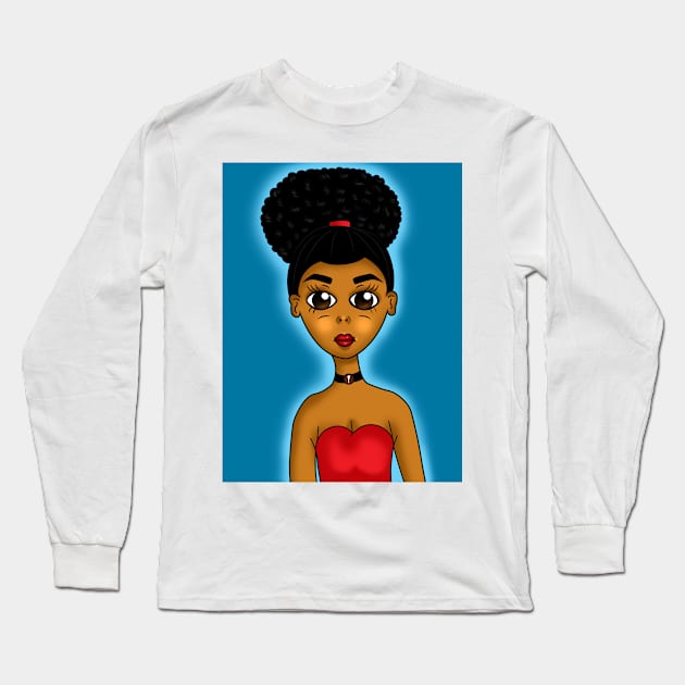 Black girl magic, melanin poppin art Long Sleeve T-Shirt by Spinkly Creations 